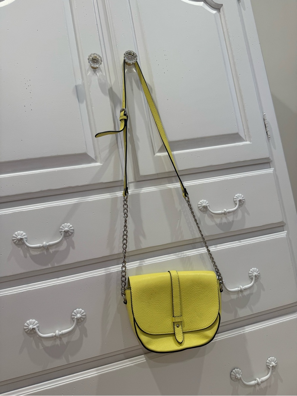 Yellow Crossbody Saddle Bag